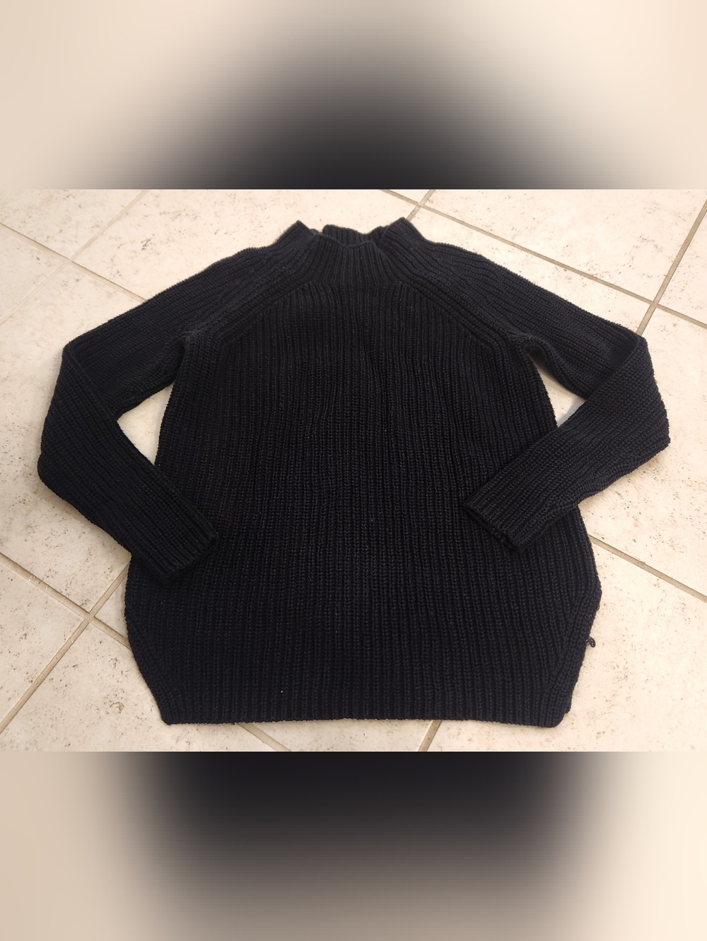 Womens Black Loft Knit Cowl‎ Sweater Size XS #P1287